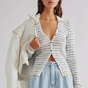 Free People ribbed multi cardigan size xs